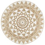 vidaXL Tapis fait à la main Jute avec imprimé blanc 150 cm