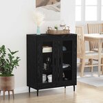 vidaXL Buffet Chêne noir 69 5 x 34 x 90 cm Bois d'ingénierie