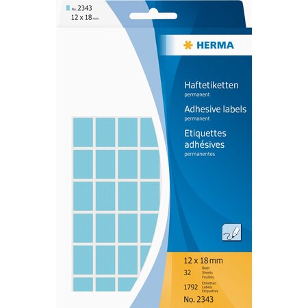 Étiquettes multi-usage, 12 x 18 mm, bleu, grand paquet herma