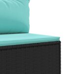 vidaXL Salon de jardin 5 Pièces avec coussins Noir Résine tressée