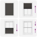 vidaXL Store plissé noir 90x100 cm largeur du tissu 89 4 cm polyester