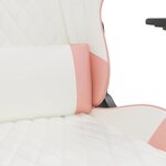 vidaXL Chaise de jeu avec repose-pied Blanc et rose Similicuir