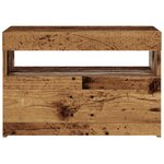 vidaXL Meuble TV avec lumières LED vieux bois bois d'ingénierie