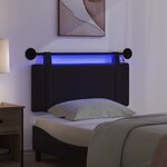 vidaXL Tête de lit suspendue Avec lumière LED Noir Tissu