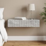 vidaXL Table d'appoint murale Gris béton 87 5 x 34 5 x 17 cm