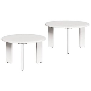vidaXL Table basse 2 Pièces Blanc 47 5 x 47 5 x 27 cm Bois de pin massif