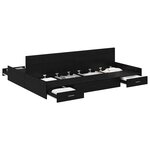 vidaXL Cadre de lit avec rangement avec tiroir Chêne noir 140 x 190 cm