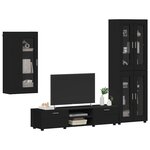 vidaXL Ensemble meuble TV avec tiroir FLORIN Noir Bois d'ingénierie