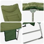 vidaXL Transat pliant avec coussin Vert foncé