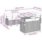 vidaXL Ensemble de Sofa de Jardin 9 Pièces avec Coussins Beige Poly Rotin