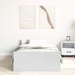 vidaXL Cadre de lit sans matelas blanc 100x200 cm bois d'ingénierie