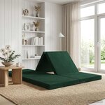 vidaXL Canapé-lit pliable 140 x 67 x 45 cm Vert foncé