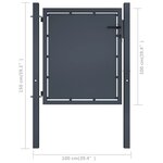 vidaXL Portail de jardin Acier 100 x 100 cm Anthracite