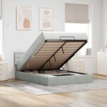 vidaXL Cadre de lit ottoman avec matelas gris clair 140x200 cm velours