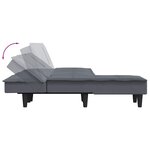 vidaXL Canapé-lit en forme de L gris 255x140x70 cm velours