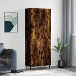 vidaXL Buffet haut Chêne fumé 69 5x34x180 cm Bois d'ingénierie