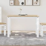 vidaXL Table à manger Panama blanc 117x60x75 cm bois massif de pin