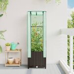 vidaXL Jardinière surélevée avec housse aspect rotin 40x40x139 cm
