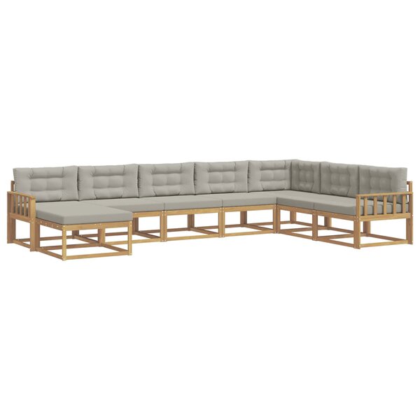 vidaXL Ensemble de canapés d'extérieur 8 pc Blanc et gris clair