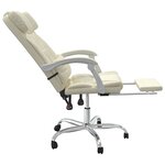 vidaXL Fauteuil de massage inclinable de bureau Crème Similicuir