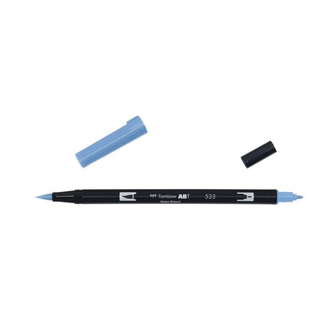 Feutre dessin double pointe abt dual brush pen 533 bleu paon tombow
