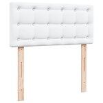 vidaXL Sommier à lattes de lit avec matelas Blanc 100x200cm Similicuir