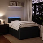 vidaXL Sommier à lattes de lit avec matelas Noir 120x200 cm Velours