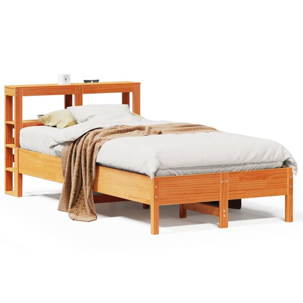 vidaXL Cadre de lit sans matelas cire marron 100x200cm bois pin massif