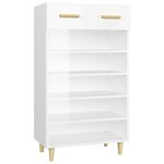 vidaXL Armoire à chaussure Blanc brillant 60x35x105 cm Bois ingénierie