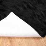 vidaXL Tapis en Peau de Mouton Synthétique Noir 100 x 200 cm Polyester