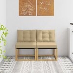 vidaXL 2 Pièce Sofa de milieu extérieur
