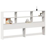 vidaXL Tête de lit avec rangement blanc 200 cm bois massif de pin