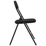vidaXL Chaise pliante 2 pc Velours Noir 48 x 44 x 78 cm
