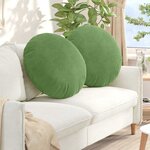 vidaXL Coussins de siège 2 Pièces Vert clair Ø 40 x 13 cm Velours