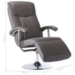 vidaXL Fauteuil TV gris similicuir