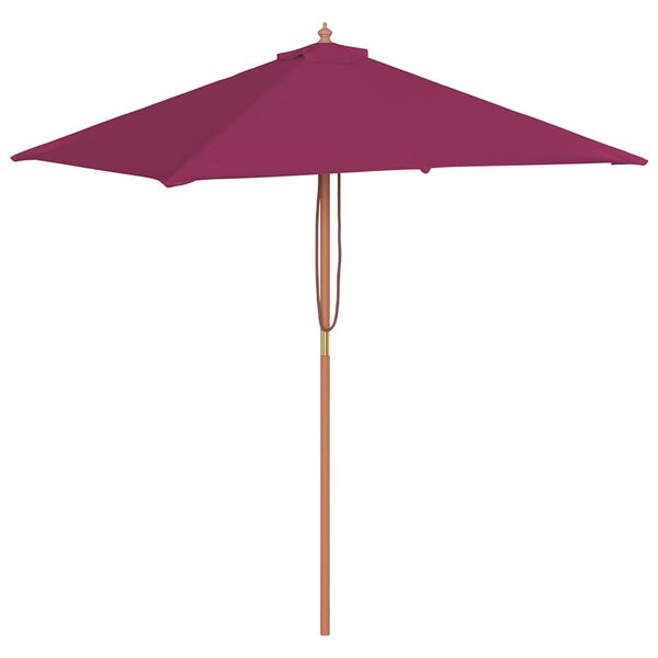 vidaXL Parasol d'extérieur avec mât en bois 150x200 cm rouge bordeaux