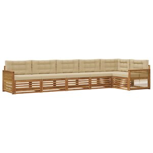 vidaXL Ensemble de canapés d'extérieur 6 Pièces Naturel et Beige