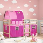 vidaXL Lit mezzanine enfants avec tunnel sans matelas rose 80x200 cm