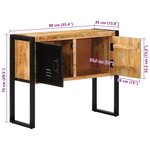 vidaXL Armoire de console 90x35x75 cm bois de manguier massif brut