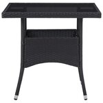 vidaXL Ensemble à manger de jardin 3 Pièces Noir Résine tressée et verre