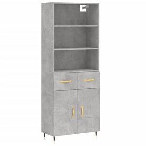 vidaXL Buffet haut Gris béton 69 5x34x180 cm Bois d'ingénierie