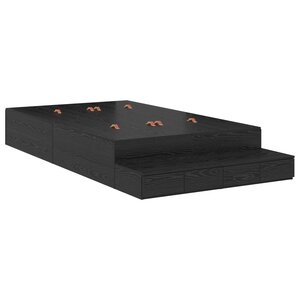 vidaXL Cadre de lit chêne noir 120x200 cm