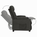 vidaXL Fauteuil inclinable Noir Tissu
