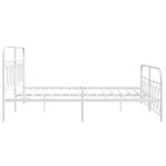 vidaXL Cadre de lit métal avec tête de lit/pied de lit blanc 193x203cm