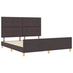 vidaXL Cadre de lit avec tête de lit Marron foncé 180 x 200 cm tissu