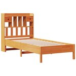 vidaXL Lit bibliothèque sans matelas cire marron 75x190 cm pin massif