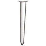 vidaXL Pieds en épingle à cheveux pour consoles  lot de 4  acier naturel  72 cm  acier massif