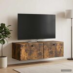 vidaXL Meuble TV mural 98 x 41 x 30 cm Chêne fumé Bois d'ingénierie