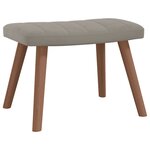vidaXL Chaise de relaxation avec repose-pied Gris clair Velours