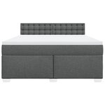 vidaXL Sommier à lattes de lit avec matelas Gris foncé 180x200cm Tissu